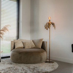 Винтидж подова лампа антично злато 30 см без абажур - Linden