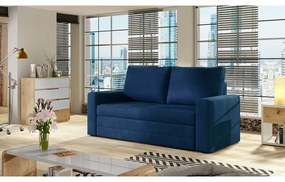 Син кадифен сгъваем/с място за съхранение диван 151 cm Wave – ELTAP