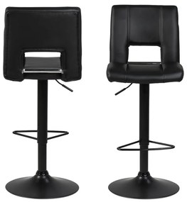 Черен бар стол с регулируема височина Sylvia - Actona