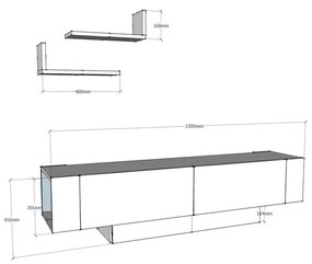 Бял TV комплект 150x42 cm Matera – Zena Home