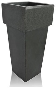 Serinova - Пластмасова кашпа 53x53xh99см, 36л, антрацит-(PK099)