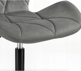 Ергономичен въртящ се офис стол - кадифе Черен