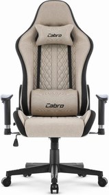 Геймърски стол CABRO C508 с облегалка, регулируема до 180°, и 2D подлакътници, с максимална товароносимост 150 кг, бежов