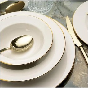 Комплект за хранене 24 части, кремав/златист/порцелан