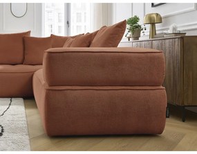 Теракотен шенилов ъглов диван (ляв ъгъл/L форма) Whesley – Bobochic Paris
