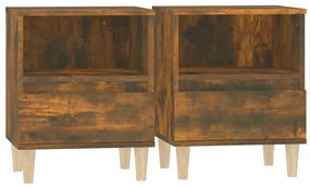 821805 vidaXL Нощни шкафчета 2 бр опушен дъб 40x35x50 см