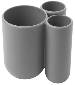 Сива пластмасова чаша за четки за зъби Touch - Umbra