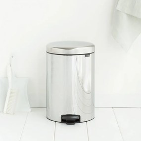 Кош за боклук с педал Brabantia NewIcon 649048, 20 л, Плавно затваряне, Противоплъзгаща основа, Метална вътрешна кофа, Инокс