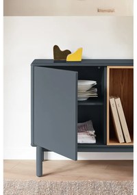 Тъмно сив нисък скрин с чекмеджета 137x76 cm Corvo - Teulat