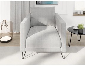 Светлосиво шенилово кресло Freya – Ropez