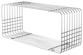 Метална стенна библиотека в блестящо сребрист цвят 70x30 cm Wire – Mette Ditmer Denmark