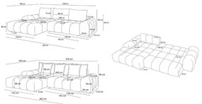 Кафяво-сив шенилов сгъваем/с място за съхранение ъглов диван (ляв ъгъл) Everest – Bobochic Paris