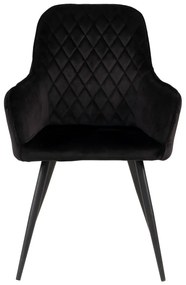 Черни тапицирани трапезни столове в комплект с подлакътници 2 бр. Harbo – House Nordic