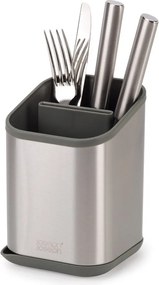 Тавичка за оттичане за прибори от неръждаема стомана в блестящо сребрист цвят 11x11,5 cm Duo Steel – Joseph Joseph