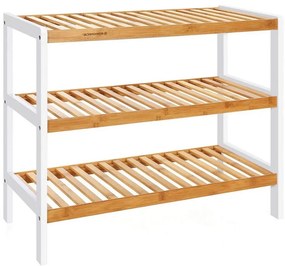 Обувница MATE кафява/бяла