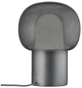 Антрацитна алуминиева LED настолна лампа със стъклен абажур (височина 32 cm) Iris – Blomus