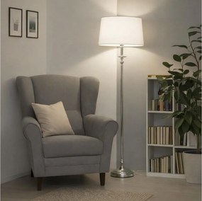 Brilagi - LED подова лампа CERIA 1xE27/60W/230V, Ø 45 см, лъскав хром/бял