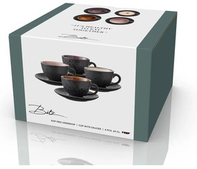 Черни глинени чаши в комплект 4 бр. 240 ml Black/Mix – Bitz