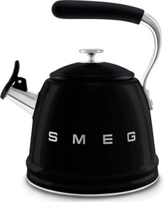 Свирещ чайник Smeg CKLW2001BL,  2.3 л, Индукция, Ненагряваща се дръжка, Стомана, Черен