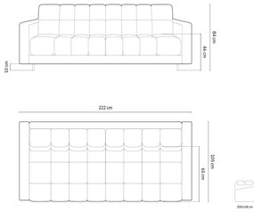 Тъмносин разтегателен диван с място за съхранение 222 cm Bali – Cosmopolitan Design