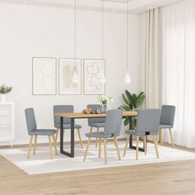 3315491 vidaXL Трапезни столове, 6 бр, светлосиви, плат