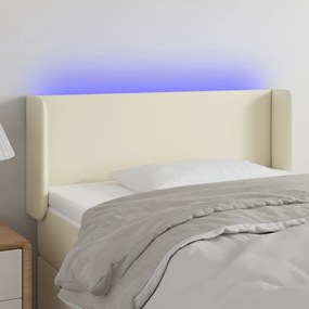 3123030 vidaXL LED горна табла за легло, кремава, 83x16x78/88 см