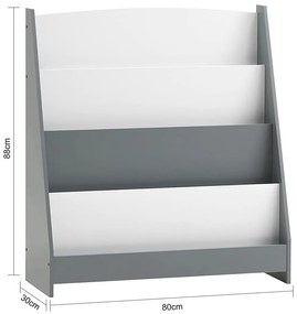 GINGER HOME Дървен органайзер/етажерка 4 нива WHITE/GREY