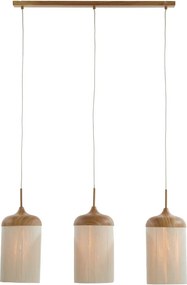 Висящо осветително тяло в естествен цвят с текстилен абажур Dania – Light &amp; Living