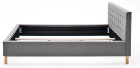 Светлосиво единично легло 120x200 cm тапицирано без ламелно дъно Malin – Meise Möbel