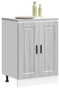 853923 vidaXL Кухненски шкаф Porto, сив сонома, инженерно дърво