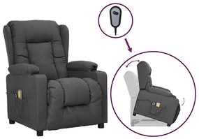 3093434 vidaXL Изправящ масажен стол, тъмносив, текстил