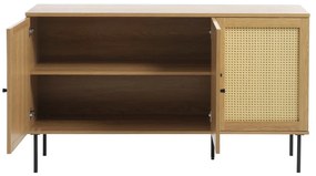 Нисък скрин от декор от дъб в естествен цвят 140x80 cm Pensacola – Unique Furniture