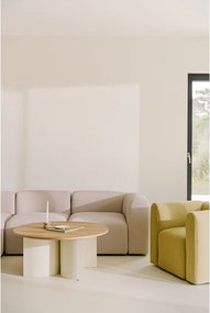 Кремава/в естествен цвят кръгла масичка за кафе с ясенов плот ø 95 cm Gavo – noo.ma