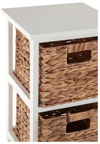 Шкаф за баня от масивна дървесина от павловния в бяло и натурално 32x100 cm Padstow - Premier Housewares