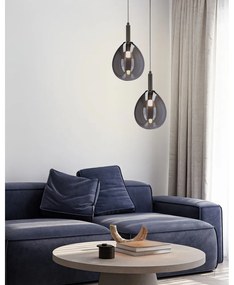 Сиво LED висящо осветително тяло със стъклен абажур Lukka – Candellux Lighting