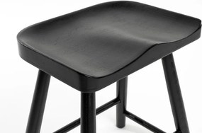 Черен стол от масивен дъб Vander – White Label