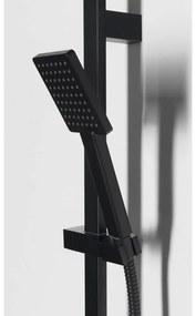Матово-черен душ комплект от неръждаема стомана с ръчен душ и подвижен държач 70 cm – Sapho