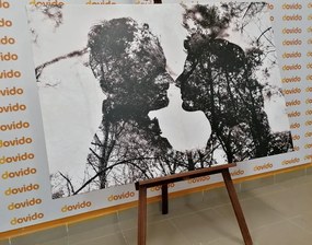 Картина на платно – Форма на любовта в черно-бяло изпълнение