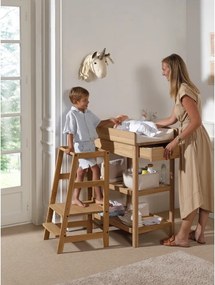 Маса за повиване от масивен дъб с маса за преповиване в естествен цвят Forrest – Vipack