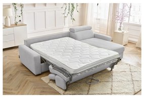 Светлосив разтегателен ъглов диван (променлив) Monaco – Bobochic Paris