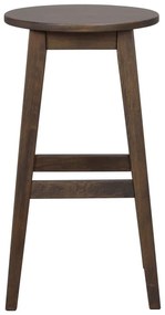 Тъмнокафяви бар столове в комплект 2 бр. от масивен дъб (височина на седалката 65 cm) Austin – Rowico