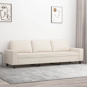 348998 vidaXL 3-местен диван, бежово, 210 см, микрофибърен плат