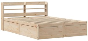 3307095 vidaXL Рамка за легло с табла, 140x190 см, масивно дърво