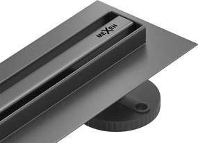 Mexen Flat 360° Slim линеен въртящ се сифон 80 см, четкано сиво оръжие - 1E41080