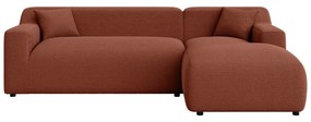 Ъглов диван от рипсено кадифе в тухлен цвят (десен ъгъл) Martin – Ropez