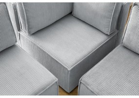 Светлосив променлив велурен U-образен ъглов диван Nihad modular - Bobochic Paris