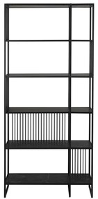 Черна библиотека от камък 85x185 cm Strington – Actona