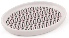 Комплект аксесоари за баня от полирезин в черно и бяло Lidya - Mioli Decor