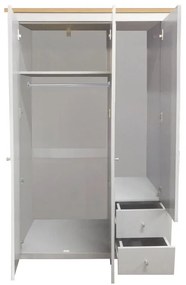 Дъбов гардероб в сив/естествен цвят 112x180 cm Emerald - Støraa