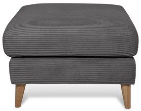 Тъмносива табуретка от рипсено кадифе Paris – Scandic